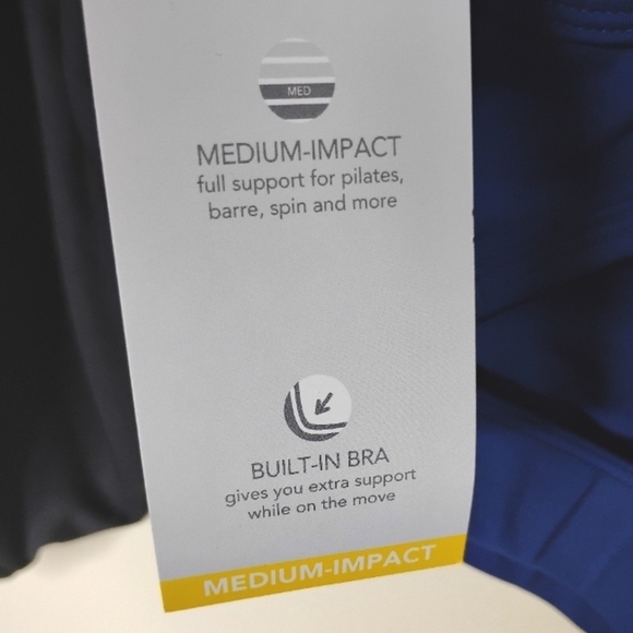 Zelos Sports Bra Black & Blue Set of 2 Medium Impact Size Small NWT - Picture 11 of 11